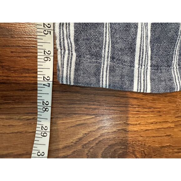 Old Navy Women's Linen Blend Blue Striped Pants - Large Chic Costal Style - Picture 7 of 7